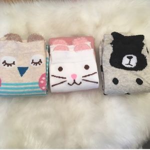 Accessories - Bundle of Animal Socks 3 Pair Lot Accessories - Bundle of Animal Socks 3 Pair Lot